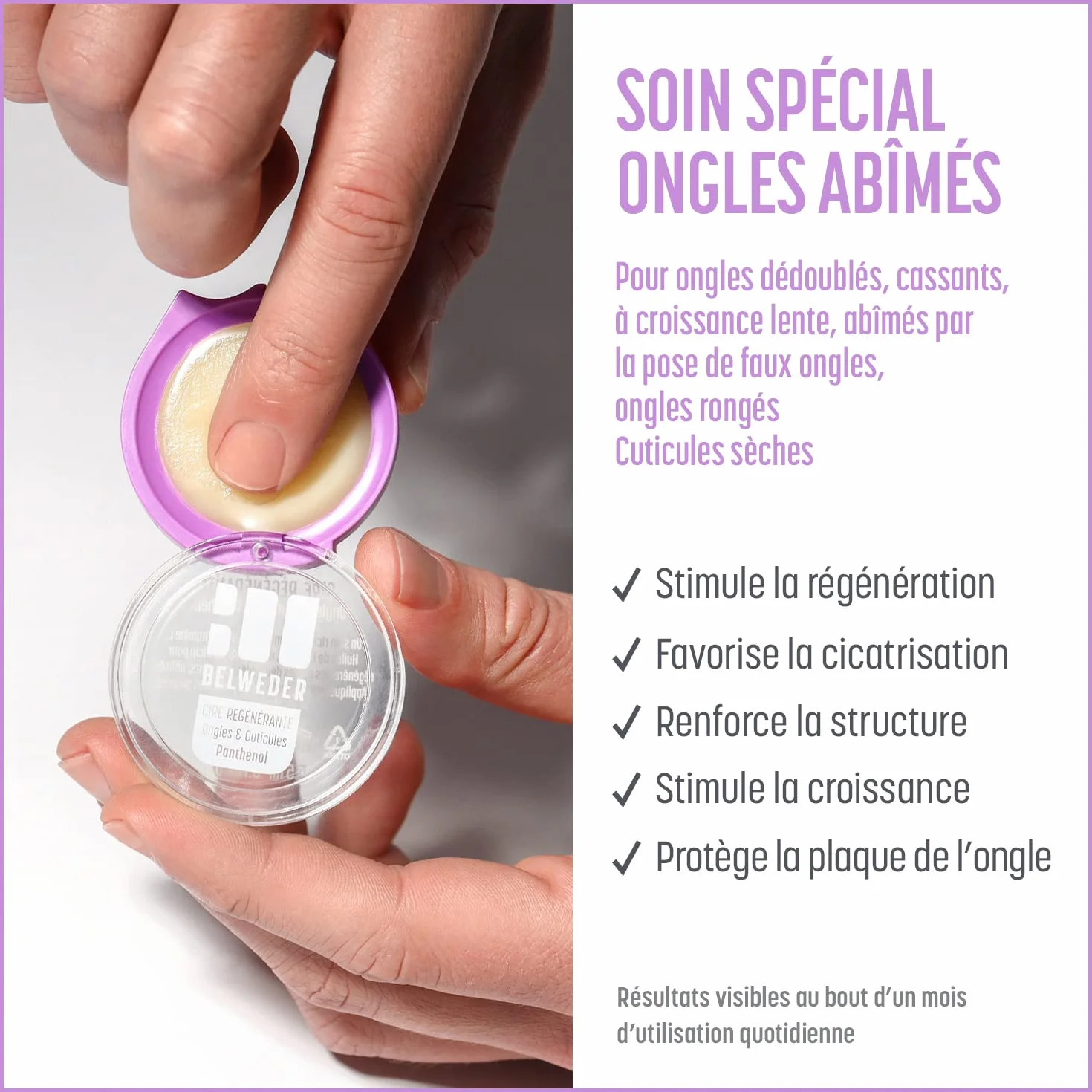BELWEDER Cire Régénérante Ongles Cuticules Panthénol 5,5ml Soin Ongles Abîmés Renforce Répare