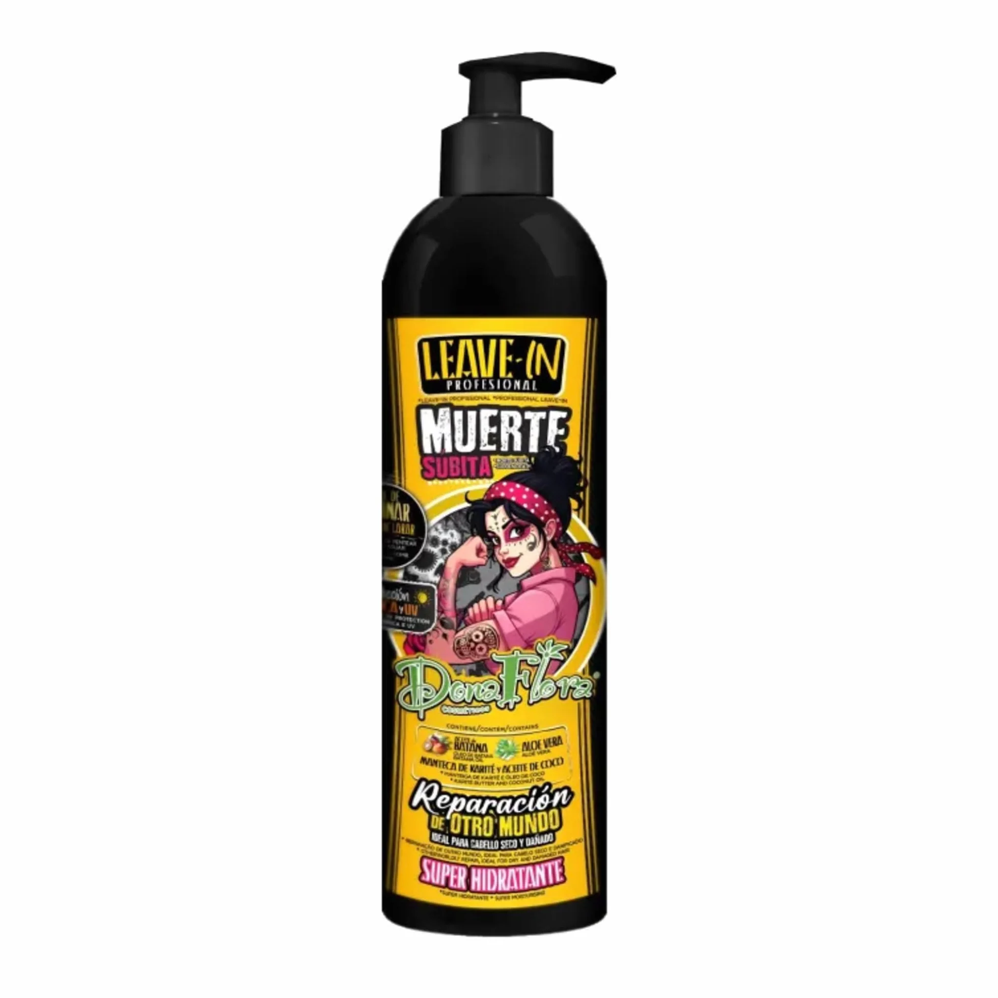 Dona Flora Leave-in Muerte Súbita 500ml Soin Sans Rinçage Réparateur Intensif Cheveux Abîmés Secs Cassants