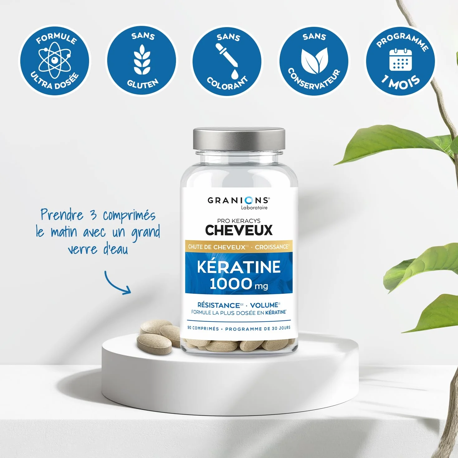 GRANIONS PROKERACYS KERATINE 1000MG Kératine Biotine Cheveux Anti Chute 90 Comprimés