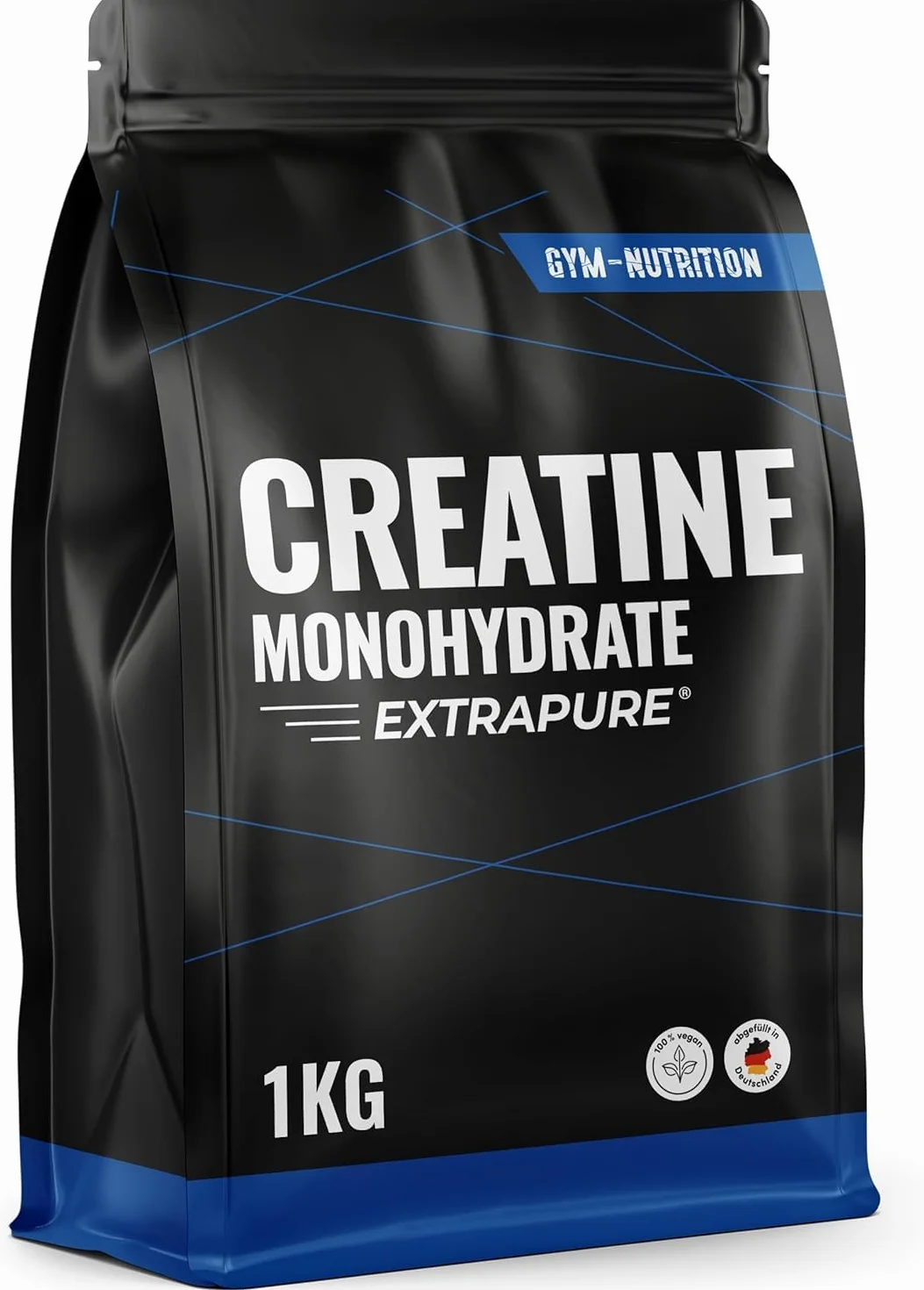 Creatine Monohydrate Poudre 1kg EXTRAPURE® Vegan Produit en Allemagne