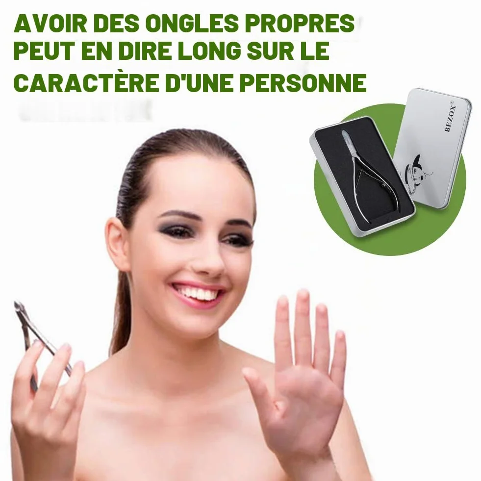 BEZOX Coupe-cuticules professionnel acier inoxydable dissolvant peaux mortes Argenté