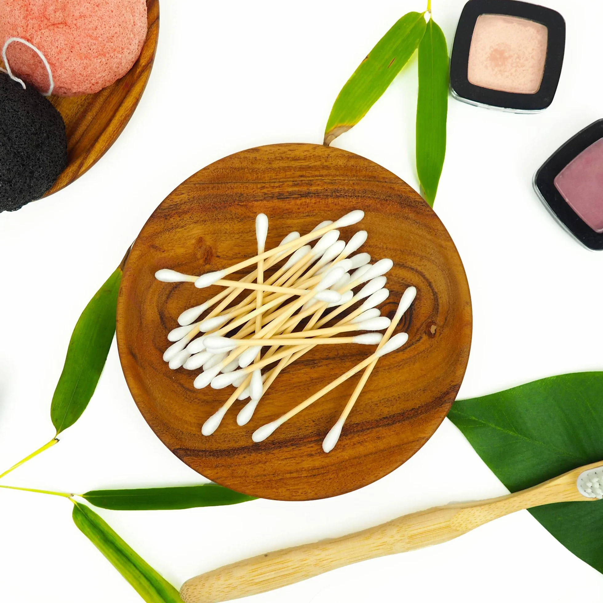Bambou Feel Natural Coton Tige Bambou Boîte 200 Cotons Tiges Blanc Hygiène Oreille Démaquillage