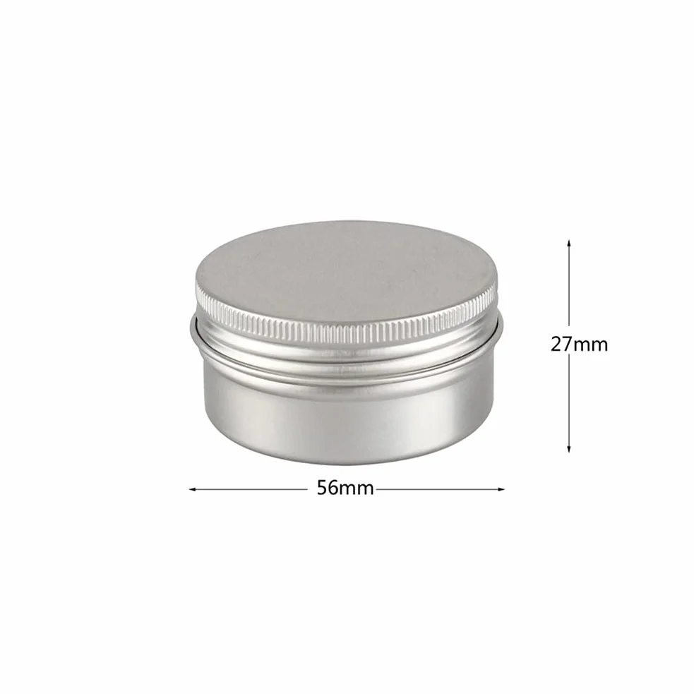 30 Pièces 50ml Pots en Aluminium Vide Rond Argent Petit Cosmétiques Pot Conteneurs for Fait Main Bougies Crème Baume Voyage, 5X Spatule, 2X Étiquettes