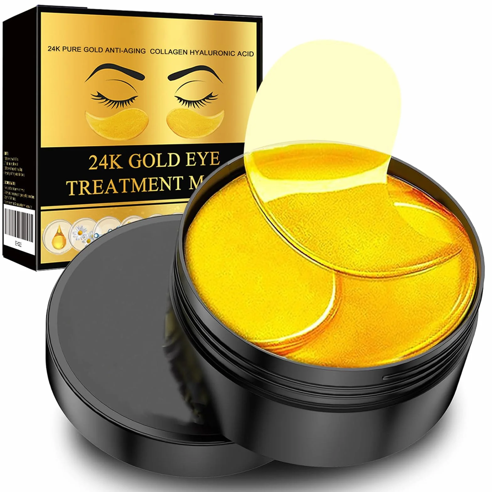 Masque Yeux 24K Or Patchs Hydratant Anti-Rides Poches Fatigue Soin Contour