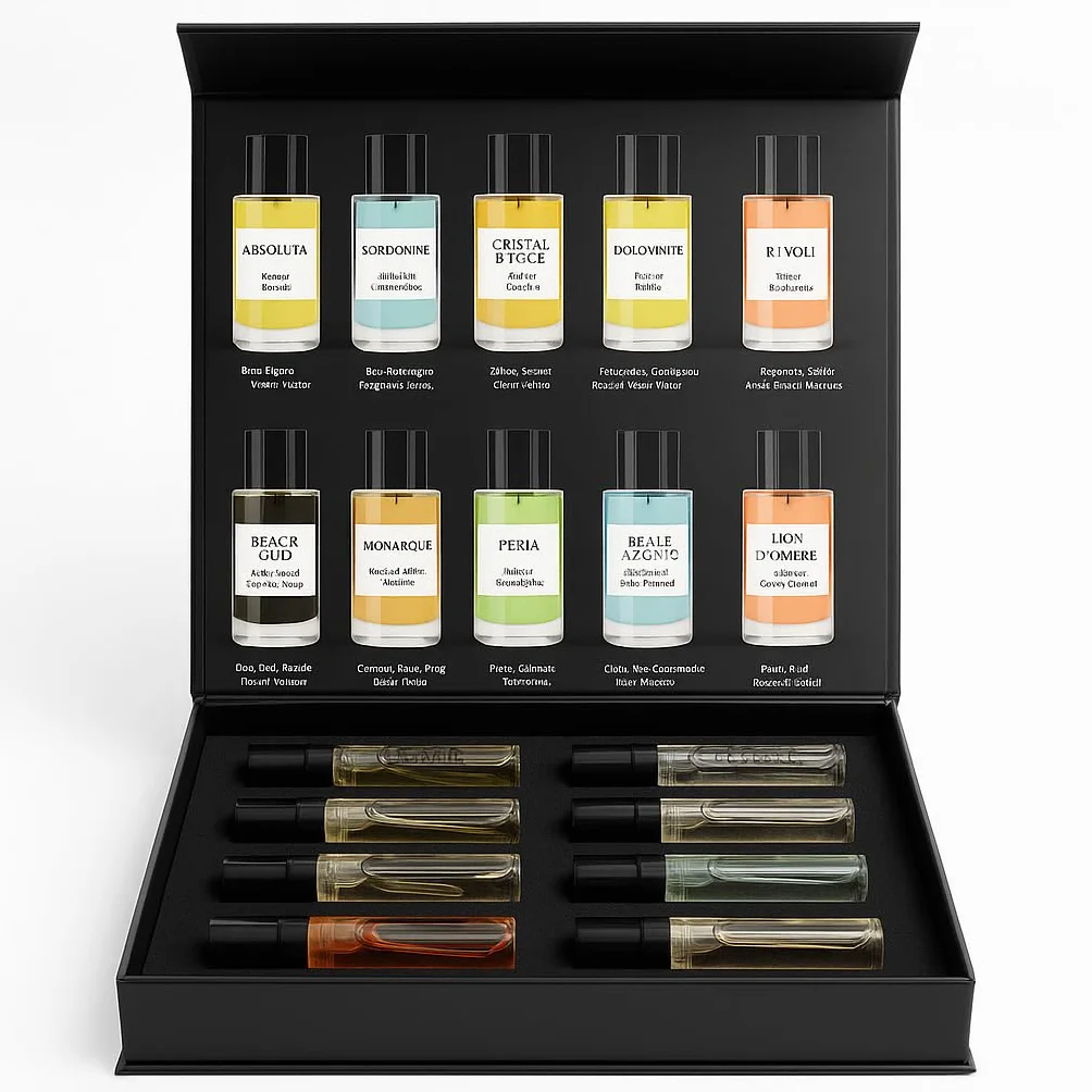 Coffret Parfums de Luxe (10 x 2ml) | Miniatures Extrait de Parfum Paris | Cadeau Femme & Homme