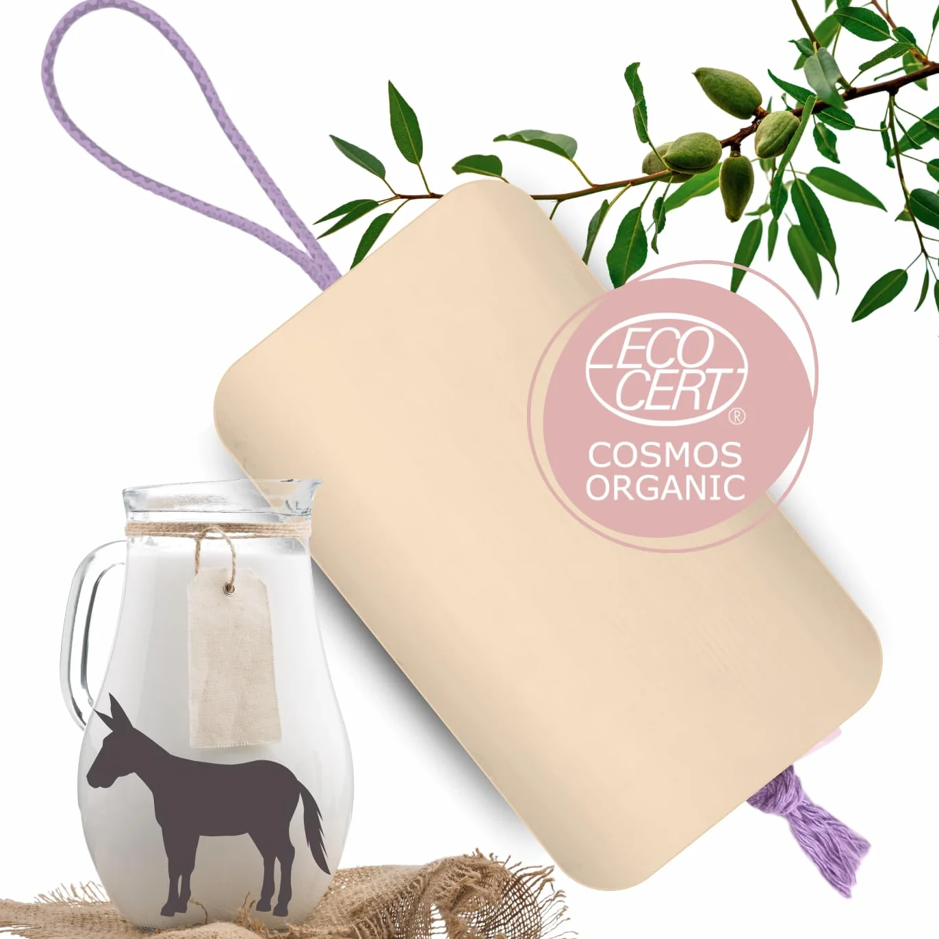 Savon Lait d'Anesse et Amande Douce Bio 100 g - Fait en France