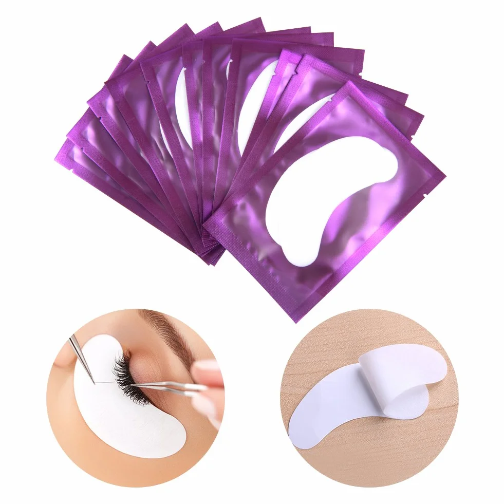 Patchs Pour Extensions de Cils Non Pelucheux Gel Yeux Masque Beauté Outil (Violet)
