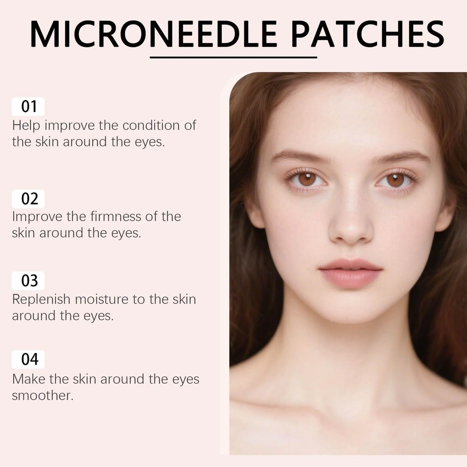 Patchs pour yeux à micro-aiguilles hydratants éclaircissants soins peau accessoire beauté