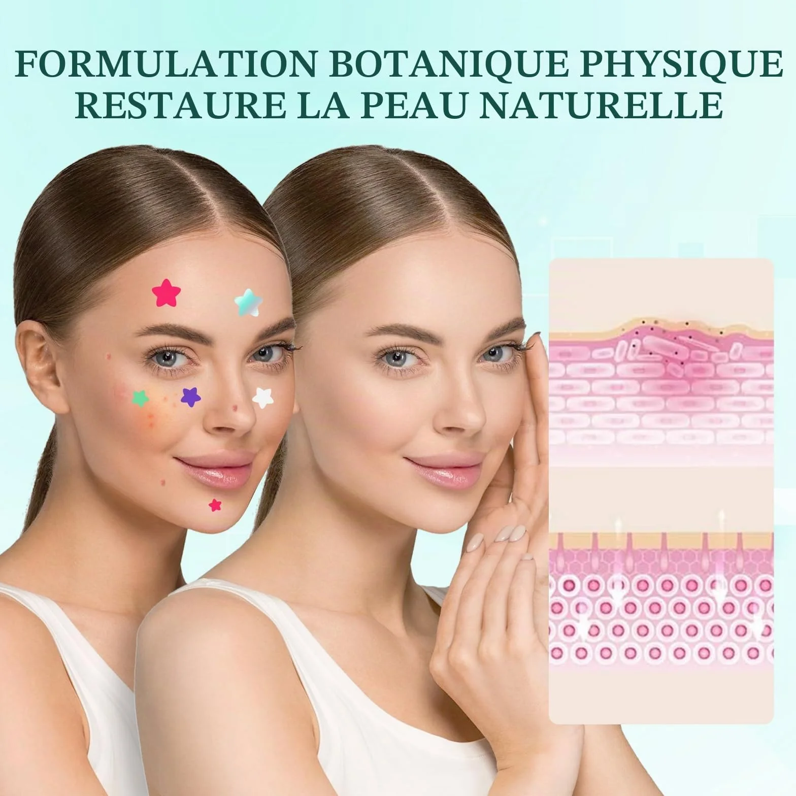 Patch Bouton Etoile Hydrocolloïde 408 PCS, Anti Acné Invisible avec Huile Tea Tree et Acide Salicylique