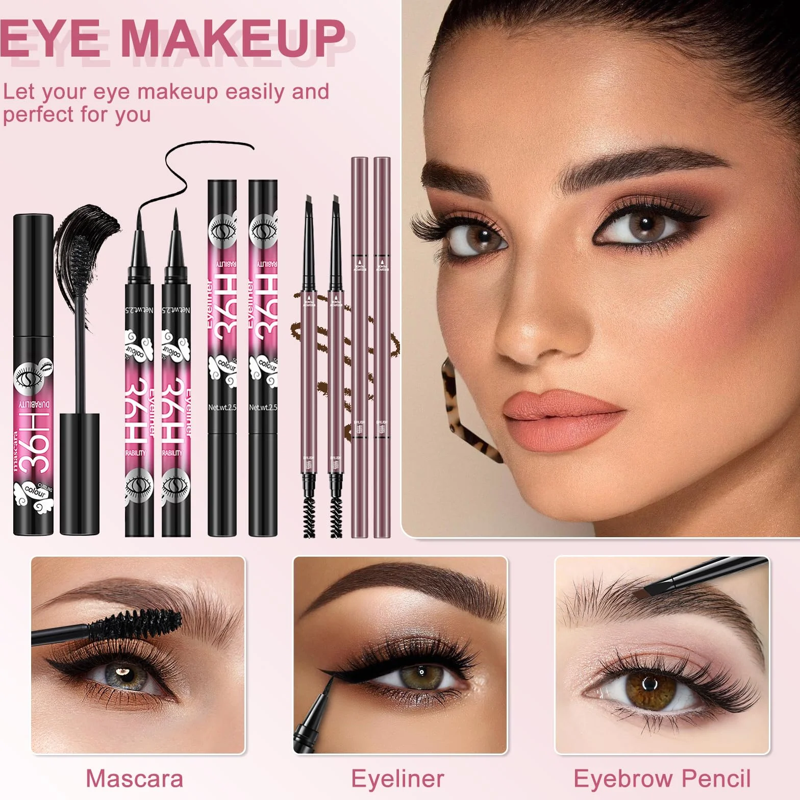 Coffret Maquillage avec Palette Yeux Correcteurs Fond de Teint Mascara