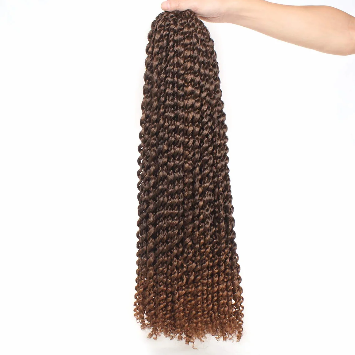 Xtrend 24 pouces Passion Twist Hair Ombre 7 Packs Water Wave Crochet Hair pour Long Passion Twist Crochet Hair Long Bohème Tressage Extensions de cheveux 18 brins/pack T30#