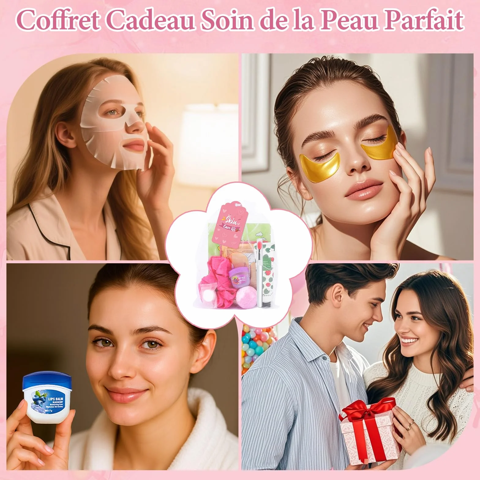 Coffret Cadeau Femme Spa Anniversaire 80 pces Bain et Soins Masques Crèmes Mains Bombes Baumes Lèvres Noël Maman Amie