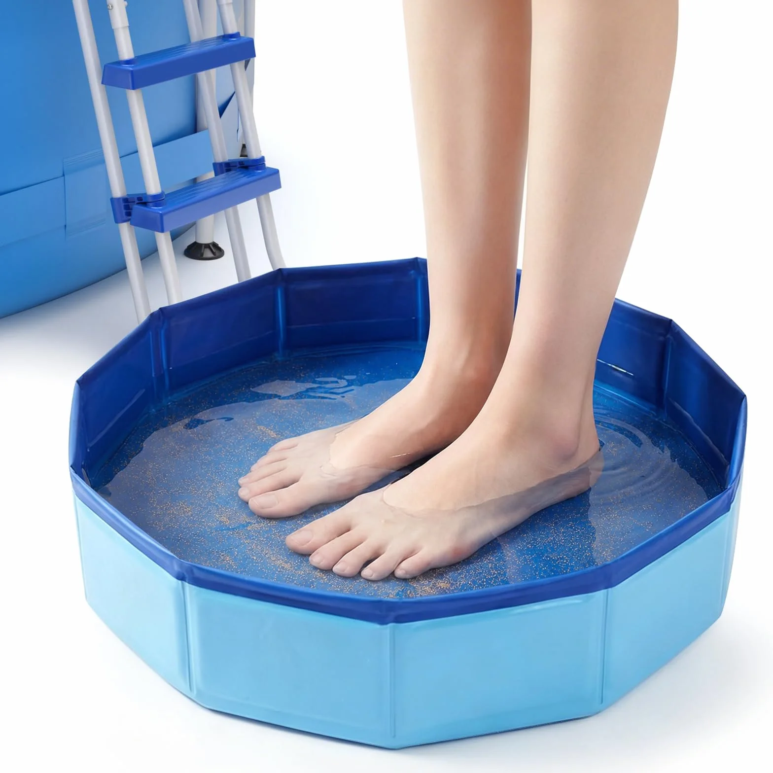Pediluve Piscine 50 x 10 cm PVC Bassine Pied Piscine Pliable
