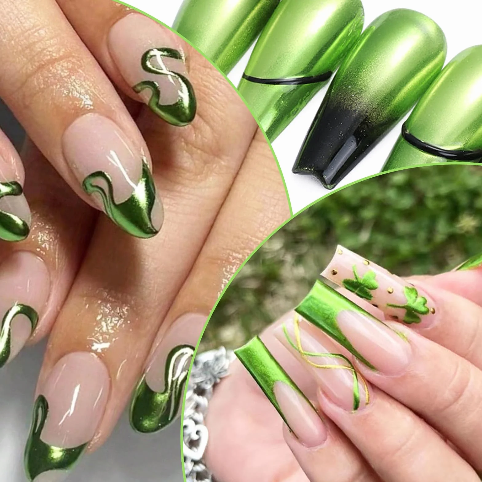 Poudre chrome ongle vert émeraude métallisé effet miroir pour vernis à ongles gel nail art