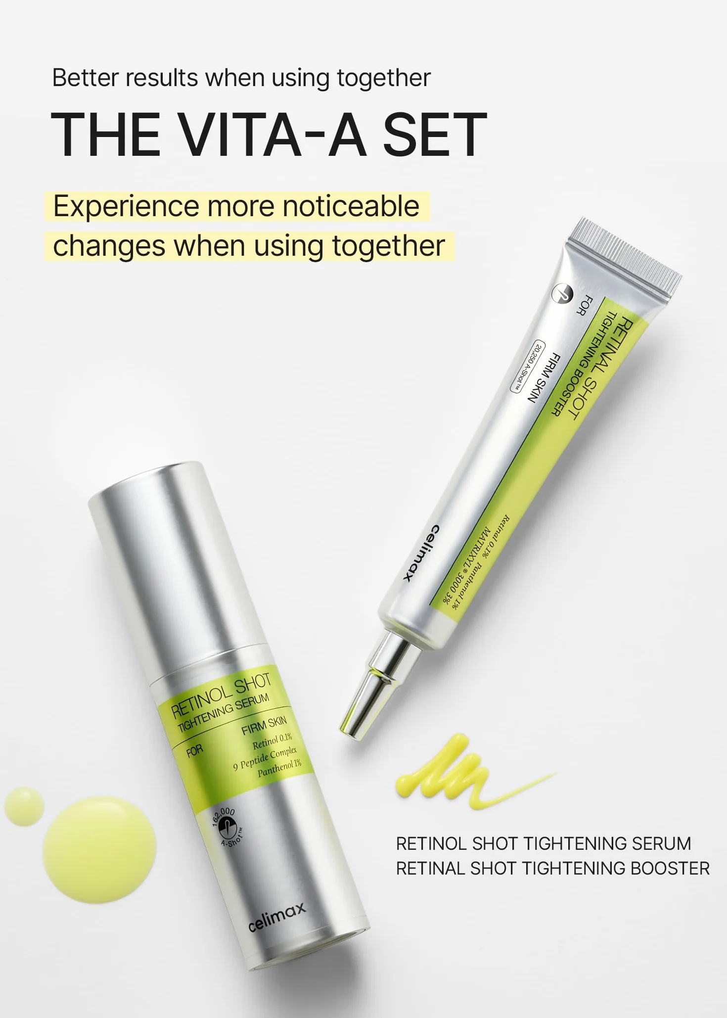 Celimax The Vita A Retinal Shot Tightening Booster sérum anti-âge raffermissant au rétinal 2 x 15 ml
