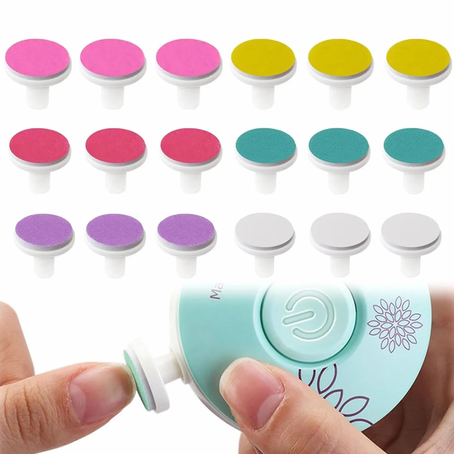 HORREX 18 Pièces Lime à Ongles Électrique Têtes de Rechange pour Coupe-Ongles