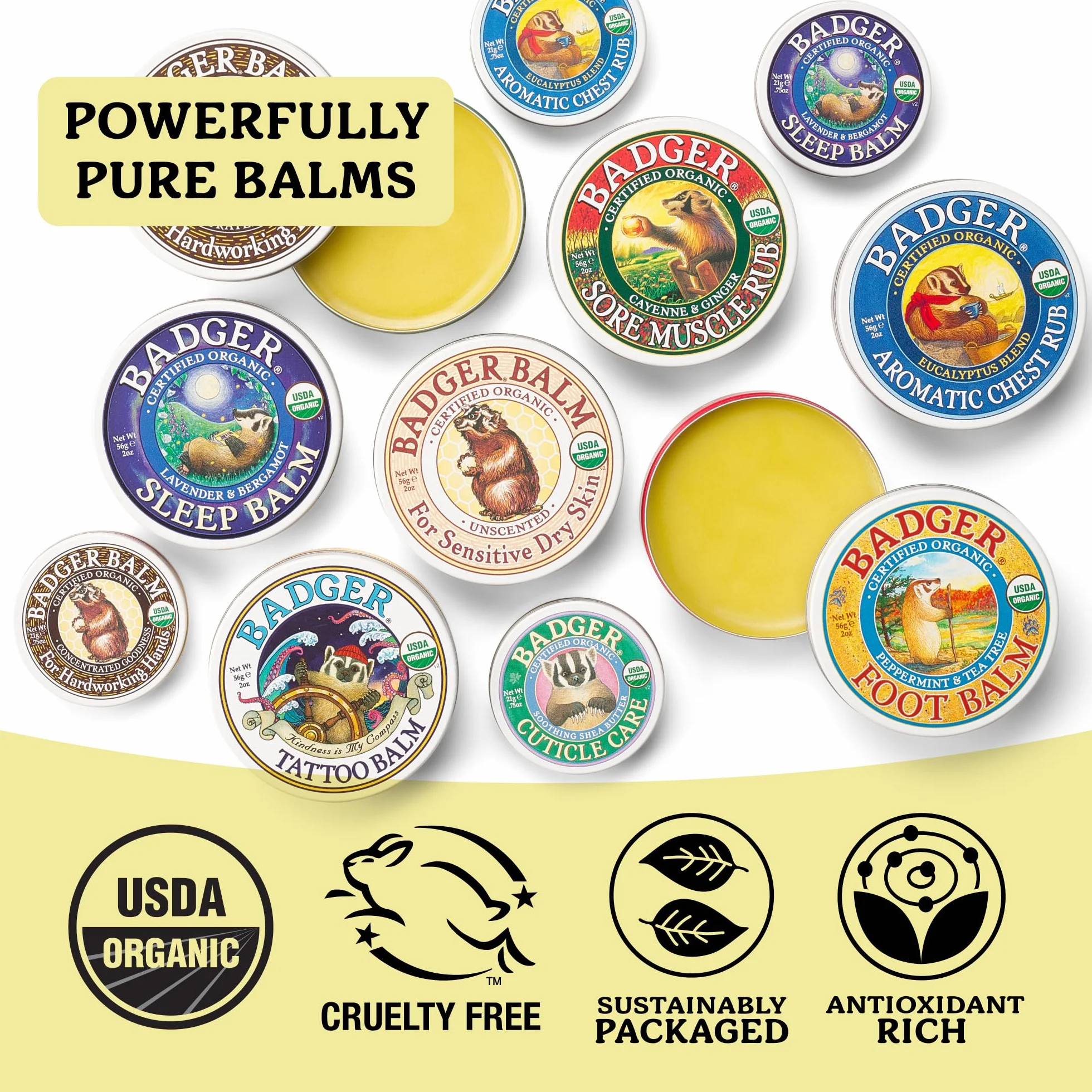 Badger CUTICLE CARE Certified Organic Shea Butter Nourish Repairs 21g
