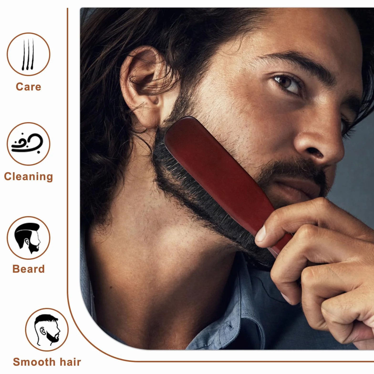 Brosse Poils Sanglier pour Cheveux Épais Ondulés Secs Abîmés Démêler Coiffer