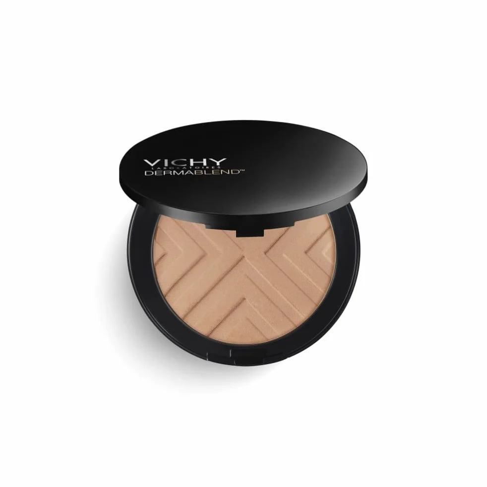 Vichy, Dermablend Covermatte, Fond de Teint Poudre Compacte, Anti-Imperfections, Longue Tenue 12H, Haute Couvrance, SPF 25, Adapté aux Peaux Sensibles, Teint : Gold 45, 9,5 g