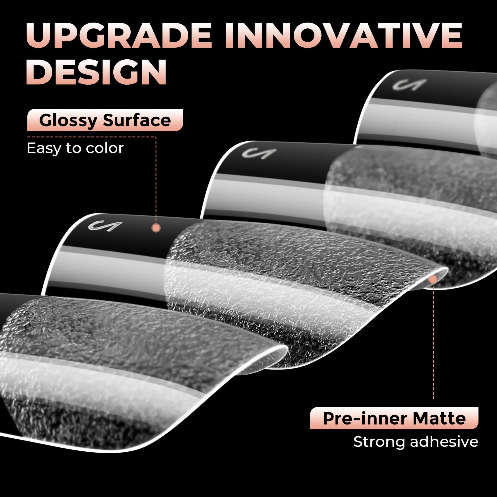 UNA GELLA Capsule Américaine Ongle Carrée Courte, 120 PCS 12 Tailles Soft Gel Pré-Limé Press-On