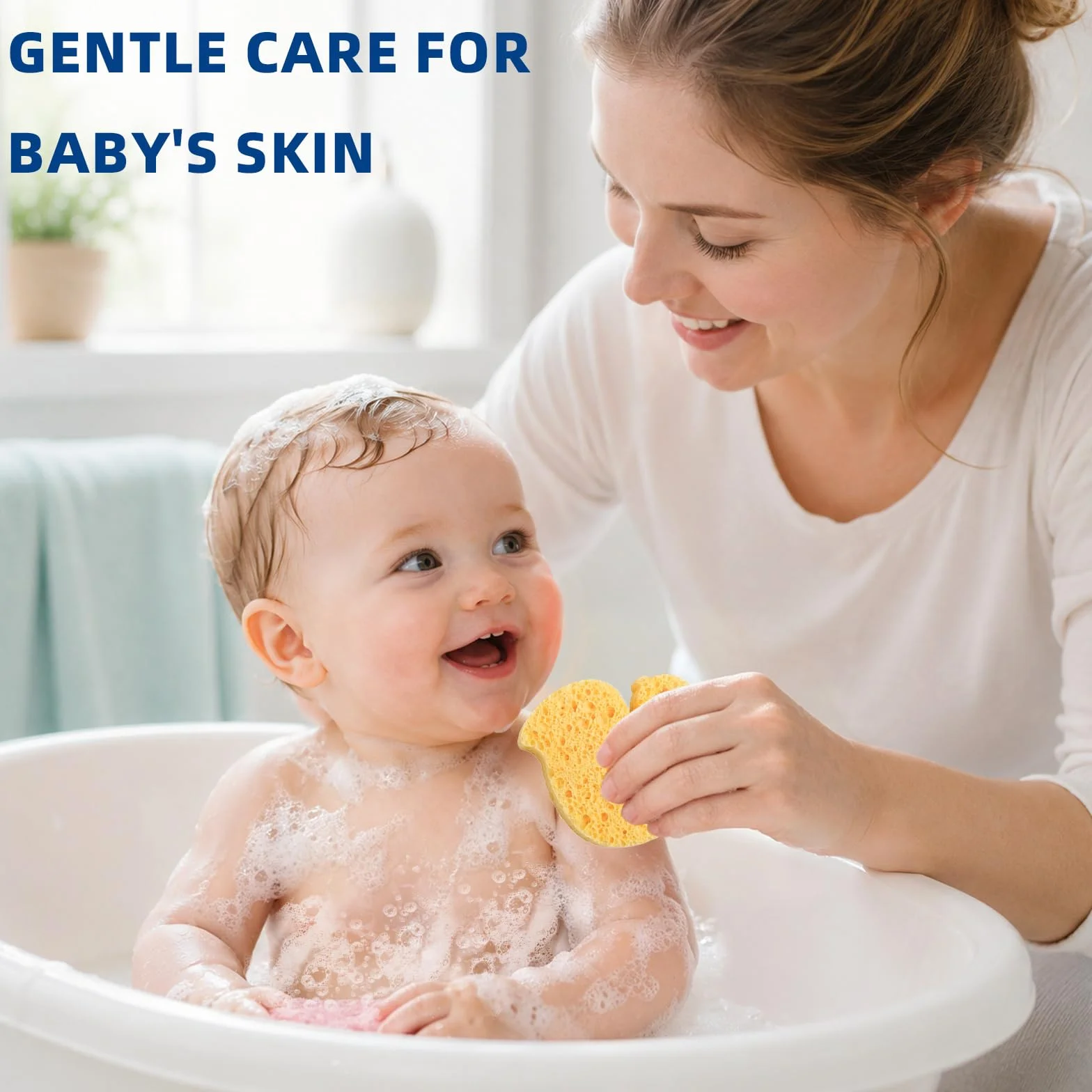 Éponges Bebe de Bain 8 Pièces, Éponges Mignonnes pour Tout-petits et Enfants, Exfoliante Multifonctionnelle Accessoires Douche