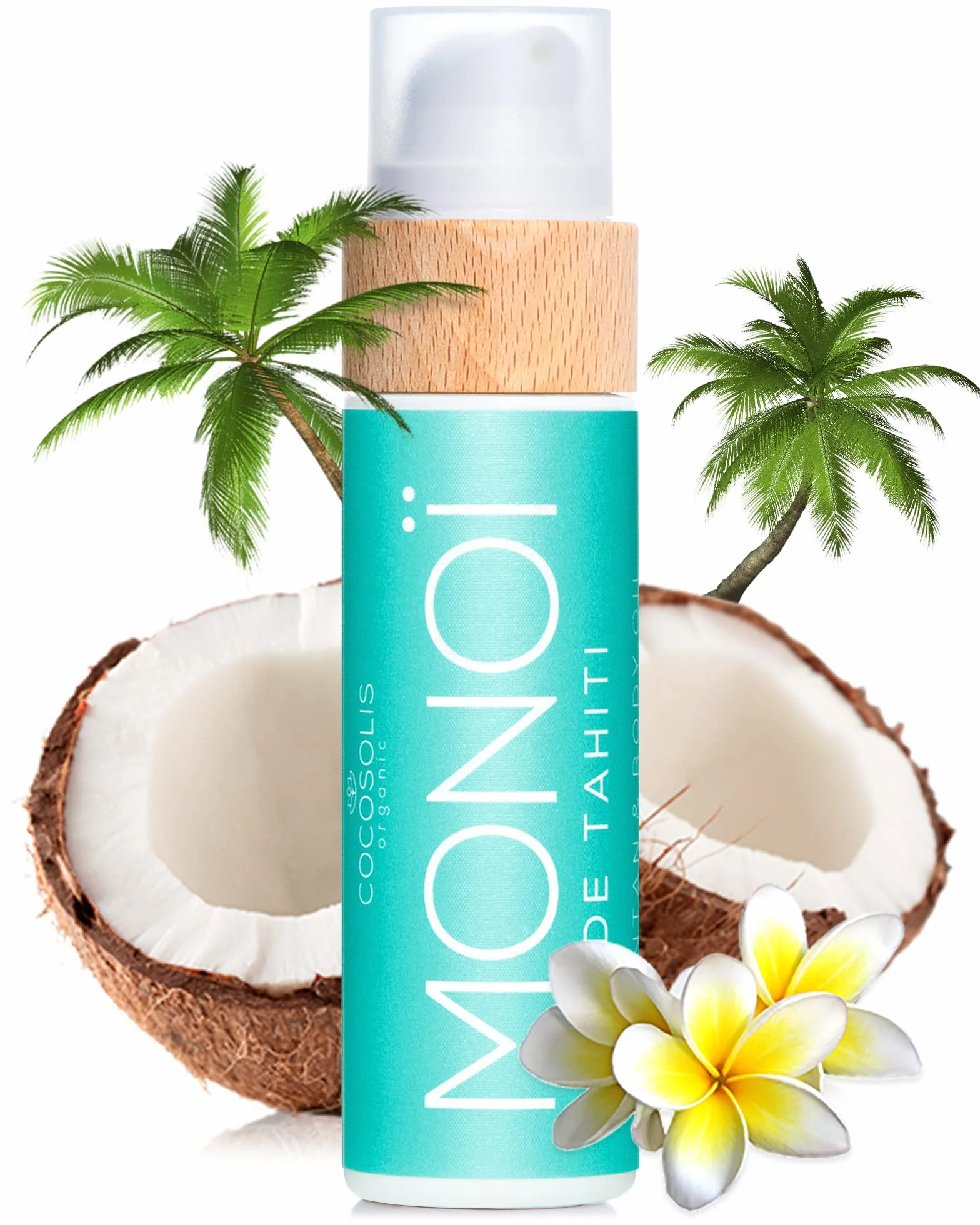 COCOSOLIS MONOI Accélérateur de bronzage Huile de bronzage bio vitamine E huile de monoï Tahiti bronzage rapide intensif chocolat (110)