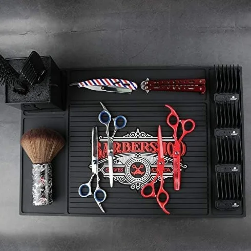 Tapis Anti-dérapant en Silicone pour Outils de Coiffeur et Salon