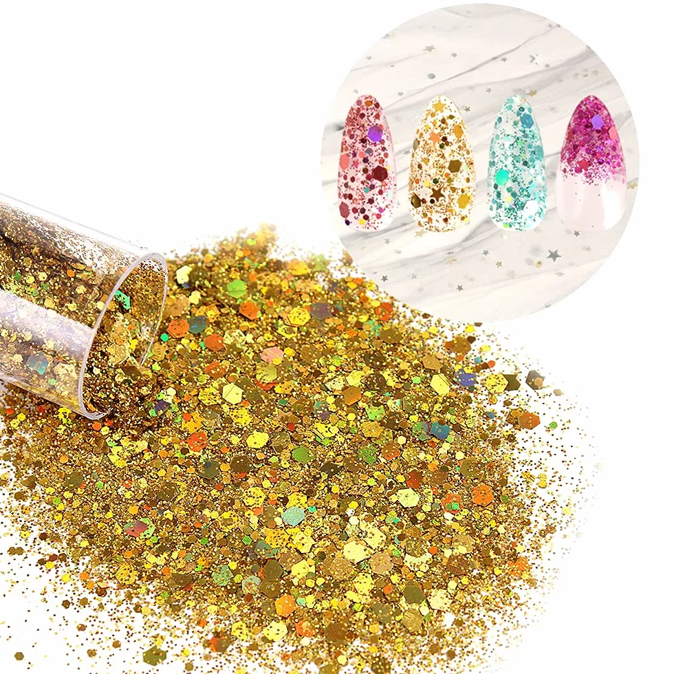 Paillettes irisées cosmétiques 36 couleurs mélange grossières et fines visage corps yeux ongles