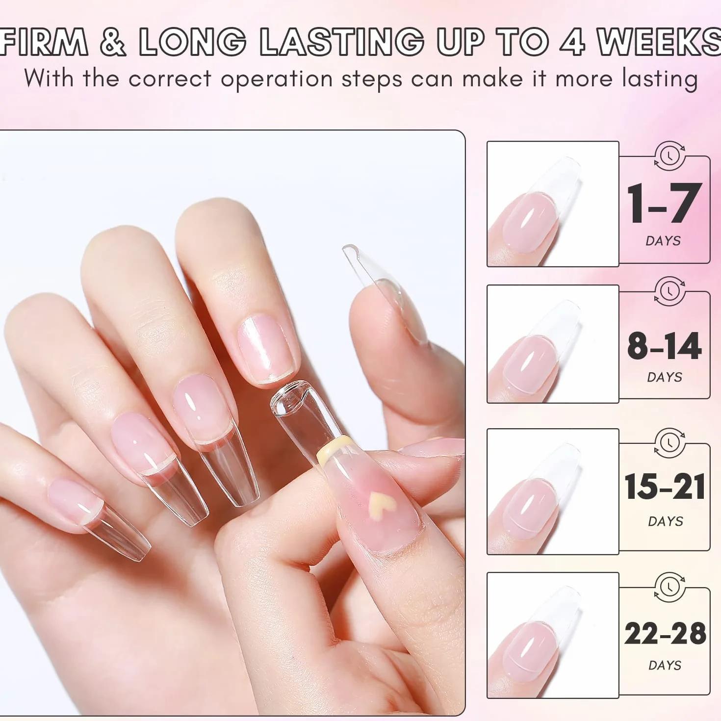 Makartt 15ml Solide Colle Faux Ongles 4 en 1 Adhésif Ultra Fort pour Gel 3D Nail Art, Ongles Pressés, Colle à Strass, Acryliques Formule Non Tac, Durcie au UV/LED