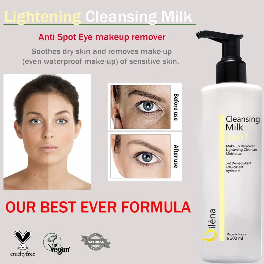 Lait Démaquillant Micellaire 3en1 – Vegan & Naturel – Démaquille Waterproof, Nettoie, Hydrate – Peaux Sensibles – Aloe Vera, Vitamine E, Amande & Papaye – 3 x 200 ml – Made in France