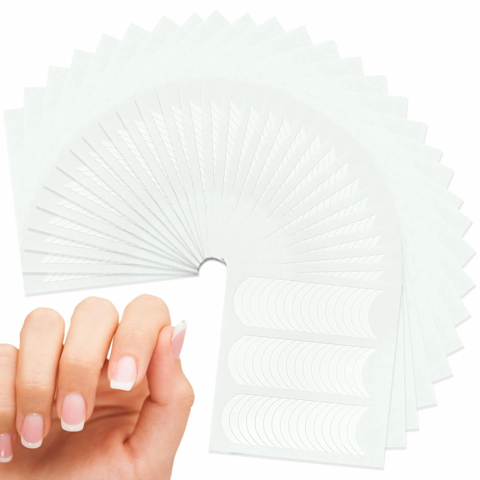 30 Feuilles Autocollants Ongles Français Auto-Adhésifs Manucure Pochoir