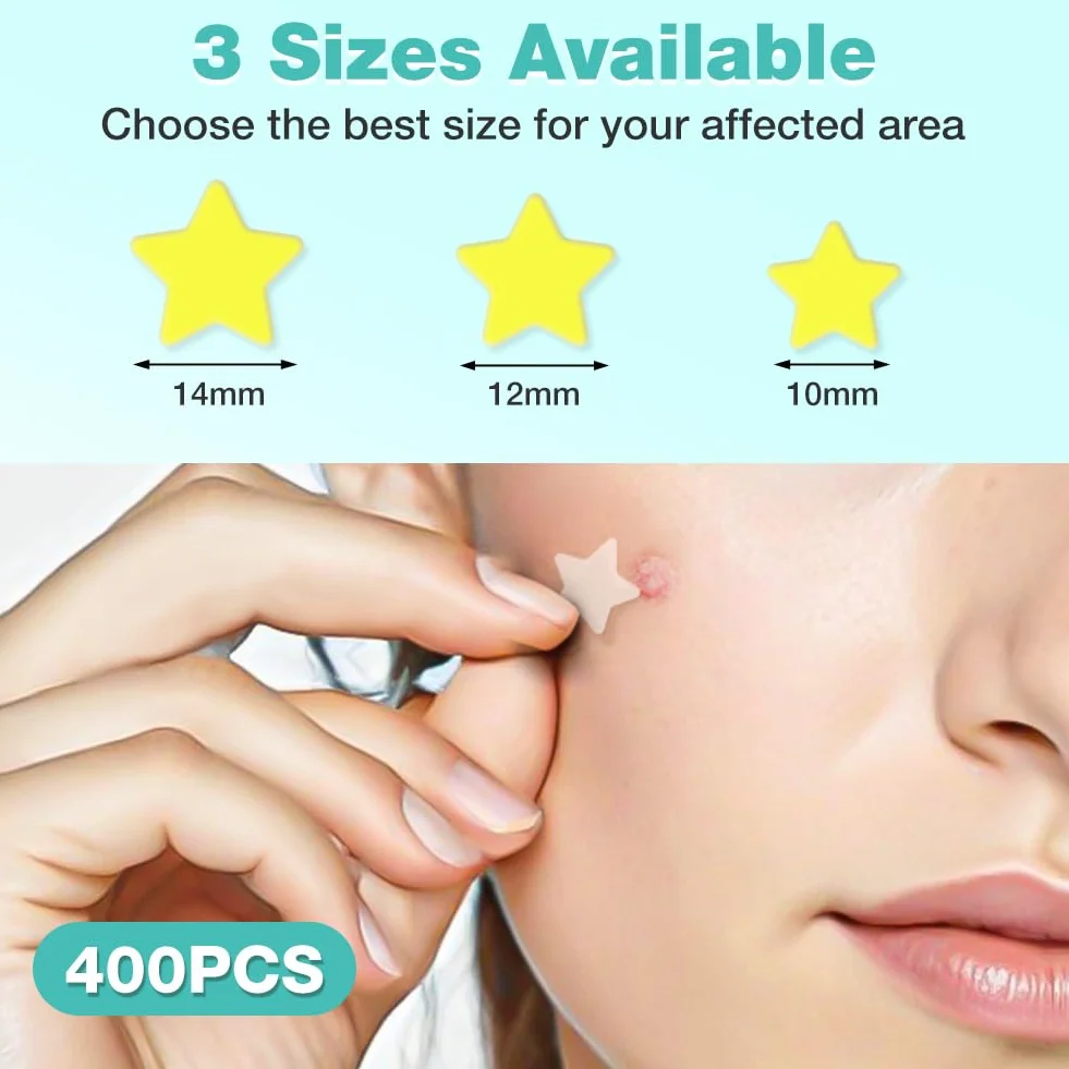 Pimple Patches 400 pièces, Patch Bouton Huile Tea Tree Acide Salicylique Hydrocolloïde Acné Visage