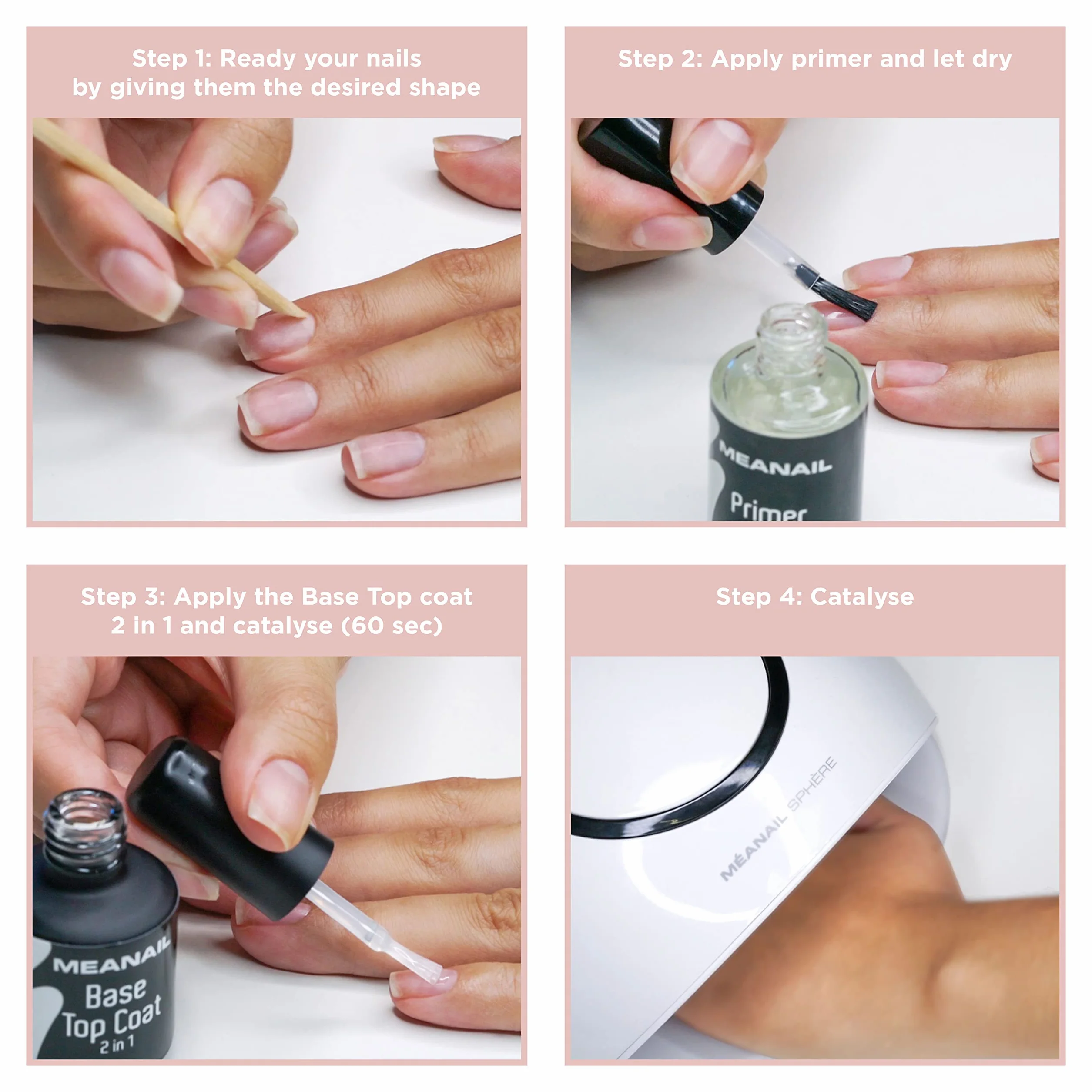 MEANAIL Paris Kit Manucure Complet Vernis Semi Permanent Lampe LED 6 Vernis à Ongles Coffret Sphère