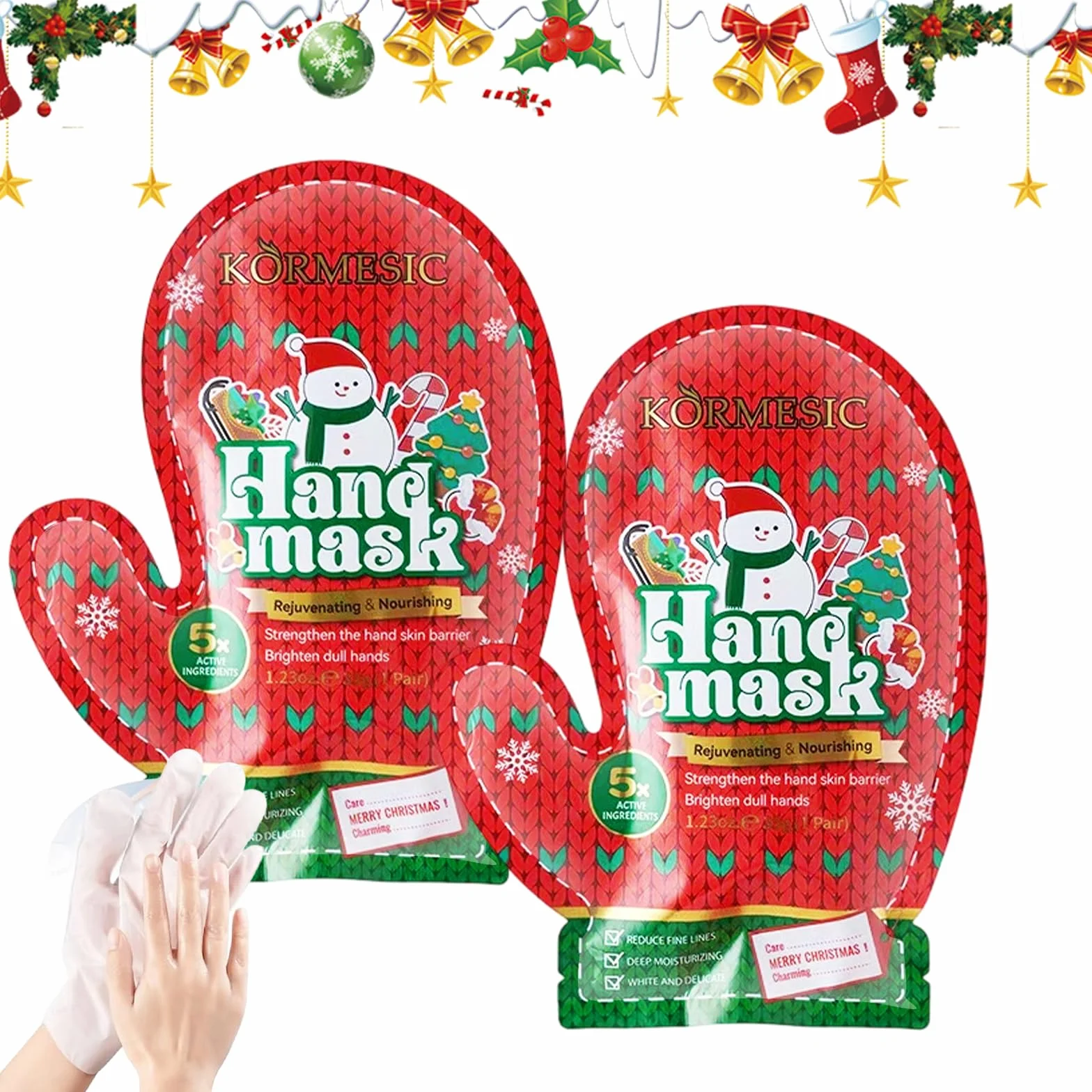 Masque Hydratant Mains 2 Paires, Soin Nourrissant Peau Sèche, Réparatrice