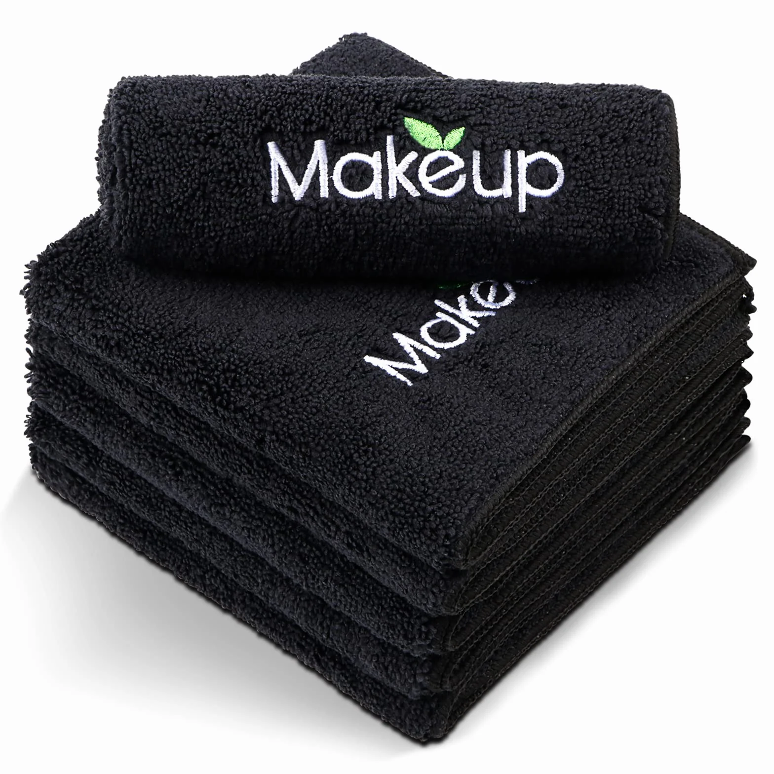 Lot de 6 chiffons démaquillants en microfibre 33 x 33 cm Noir serviettes visage nettoyage