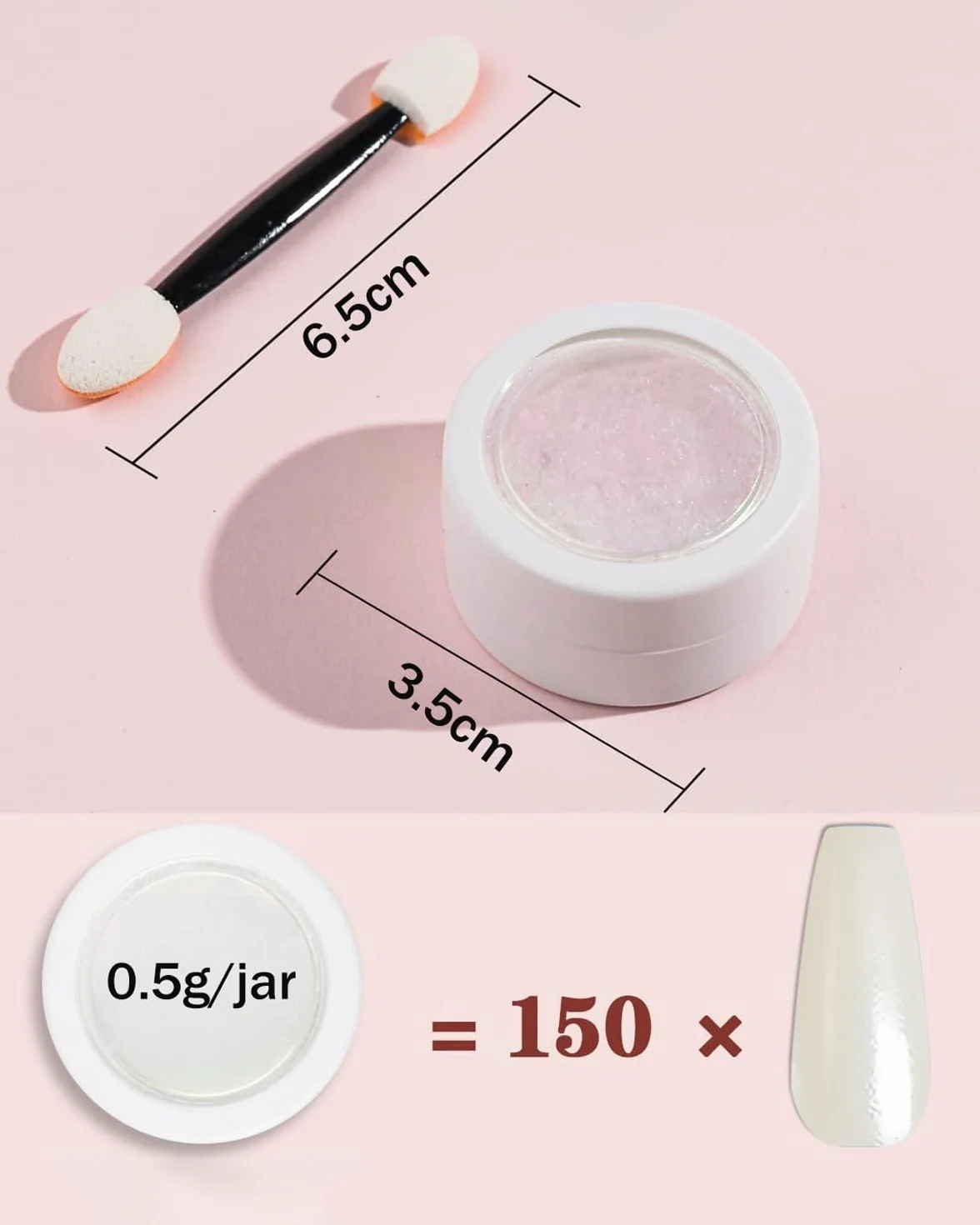Poudre Chrome Ongle Nail Art Effet Miroir Laser Poudre à Ongles Pearl Effect Powder pour Glazed Donut Nails