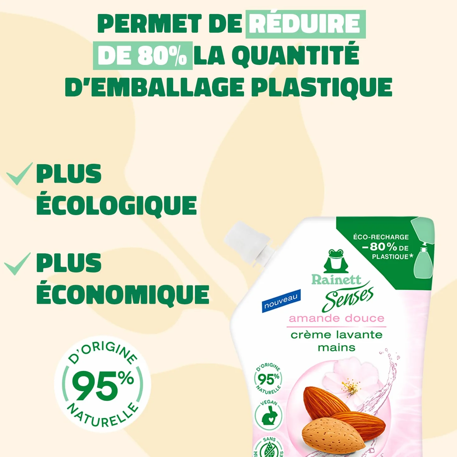 RAINETT Senses Savon Mains Amande Douce Eco-Recharge 500 ml