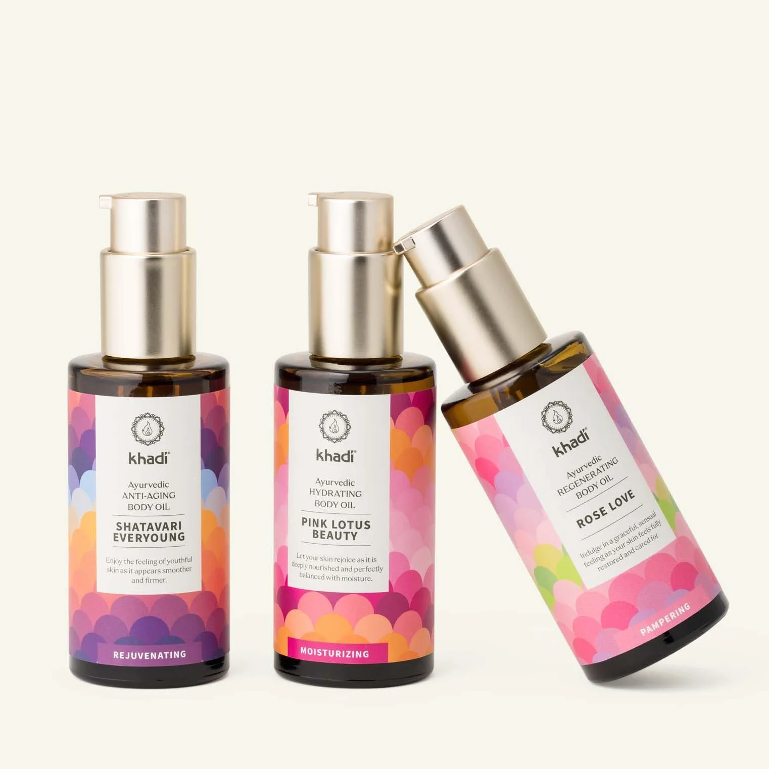 khadi PINK LOTUS BEAUTY Huile de corps Élixir Ayurvédique - Huile sensorielle harmonisante et hydratante - 100% végétale et naturelle - 100 ml