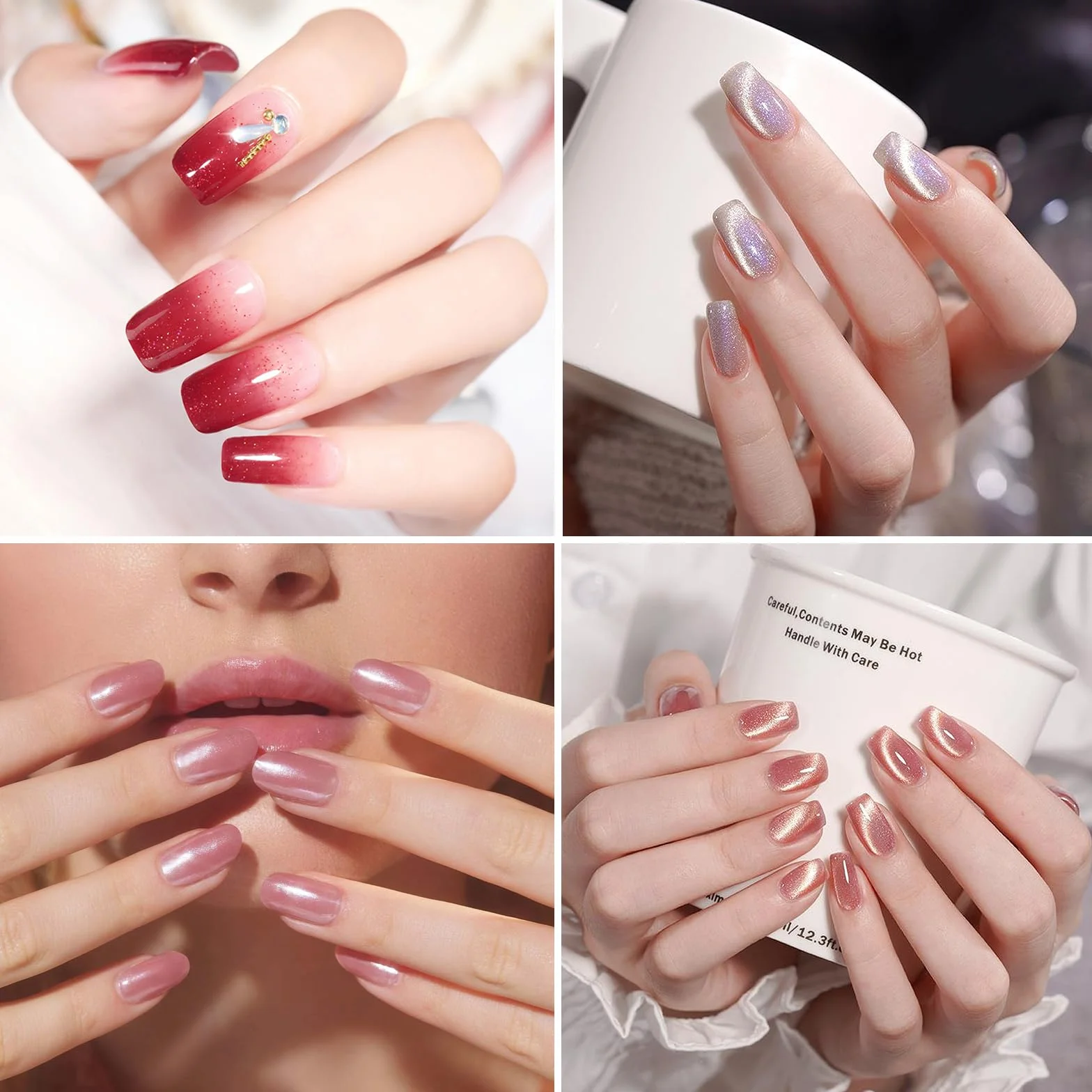 Poudre à Ongles à Frotter 12 Pièces, Poudre Chrome Ongle, Poudres Miroir Effet Chromé, avec Pinceaux, pour Nail Art Décoration