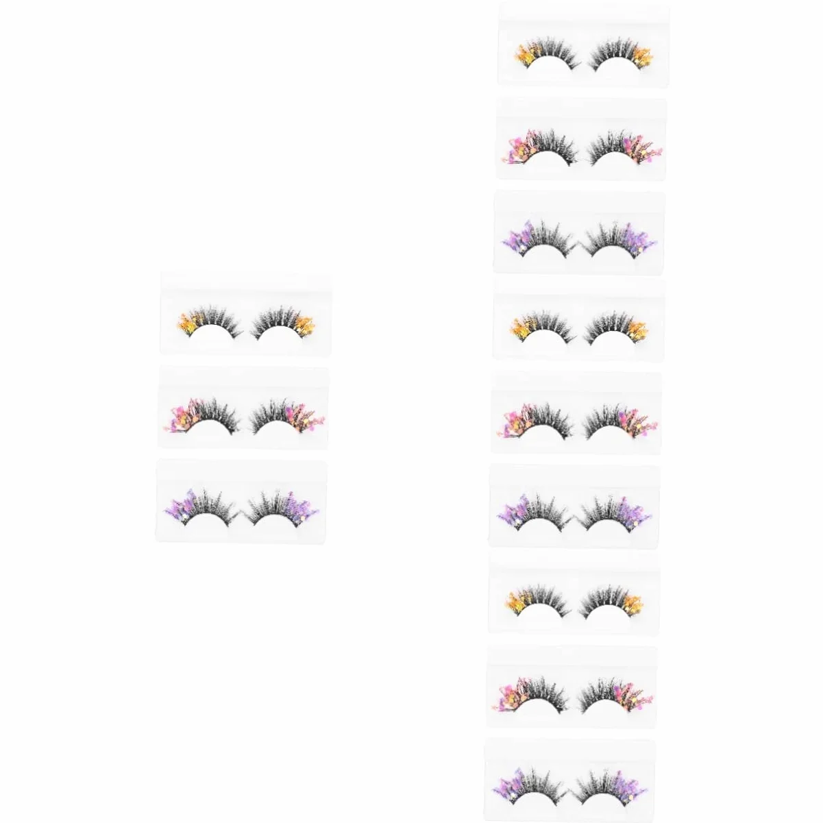 Healeved 12 Paires Faux cils fluorescents fake lashes extensions de cils de couleur faux cils longs faux cils naturel aspect naturel des cils maquillage des cils Fibre de haute qualité
