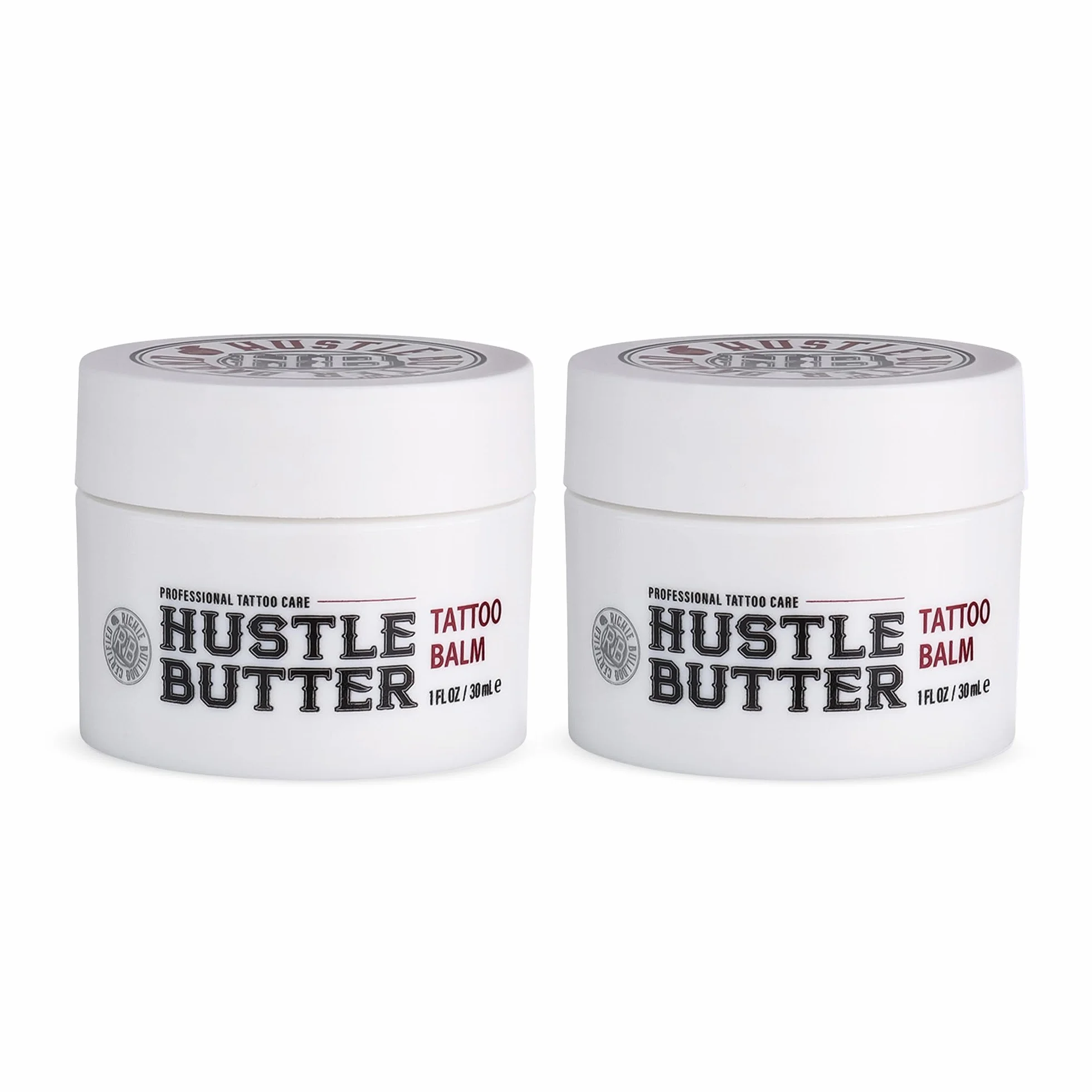 TATTOO HUSTLE BUTTER DELUXE ORIGINAL – 2x30ml crème de soin tatouage vegan aux ingrédients naturels comme mangue, papaye et beurre de karité, favorise la cicatrisation, réduit rougeurs et gonflements