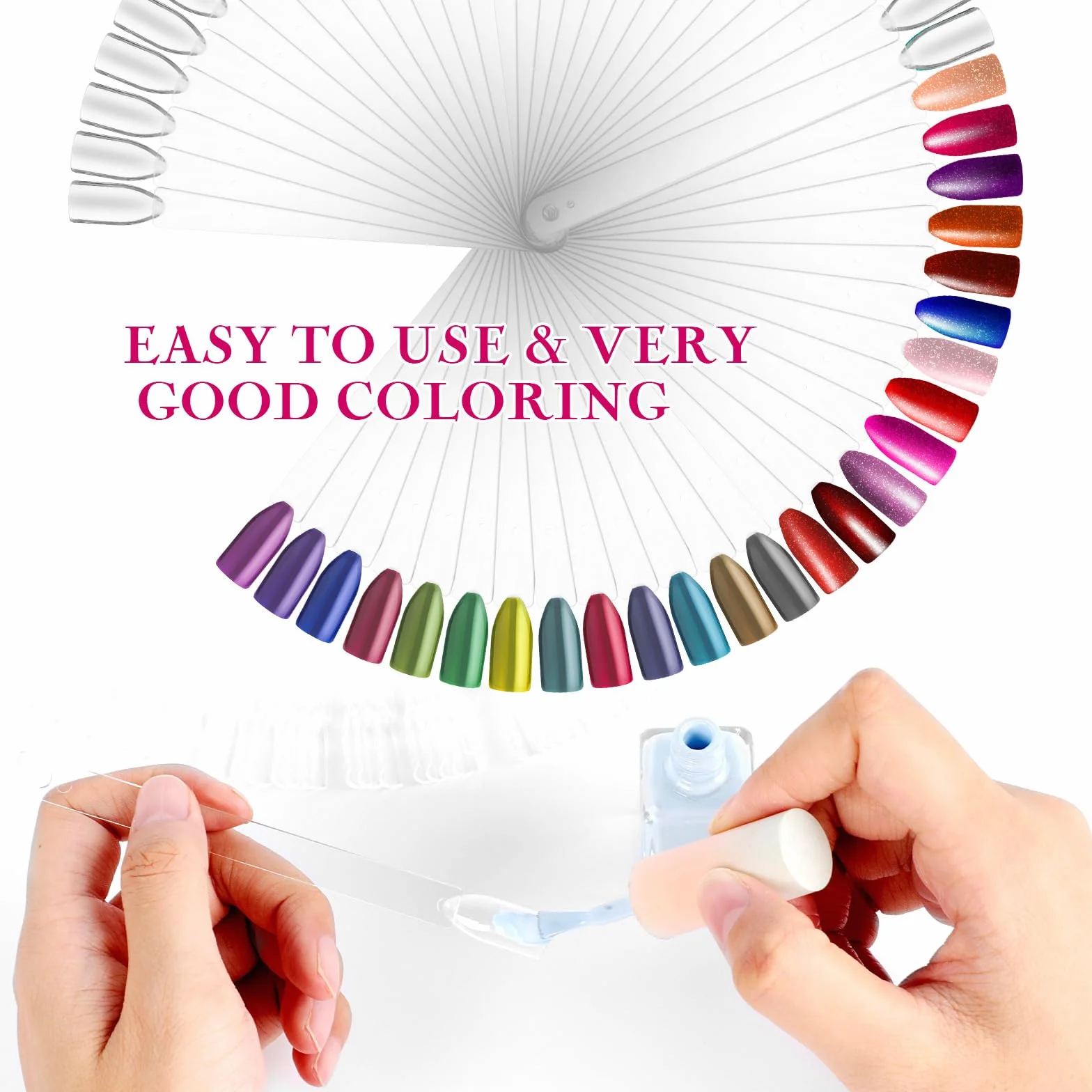 Palette Maquillage Vernis à Ongles, Nuancier Ongles 100 Pièces, Présentoir avec Autocollants Numérotés Transparentes