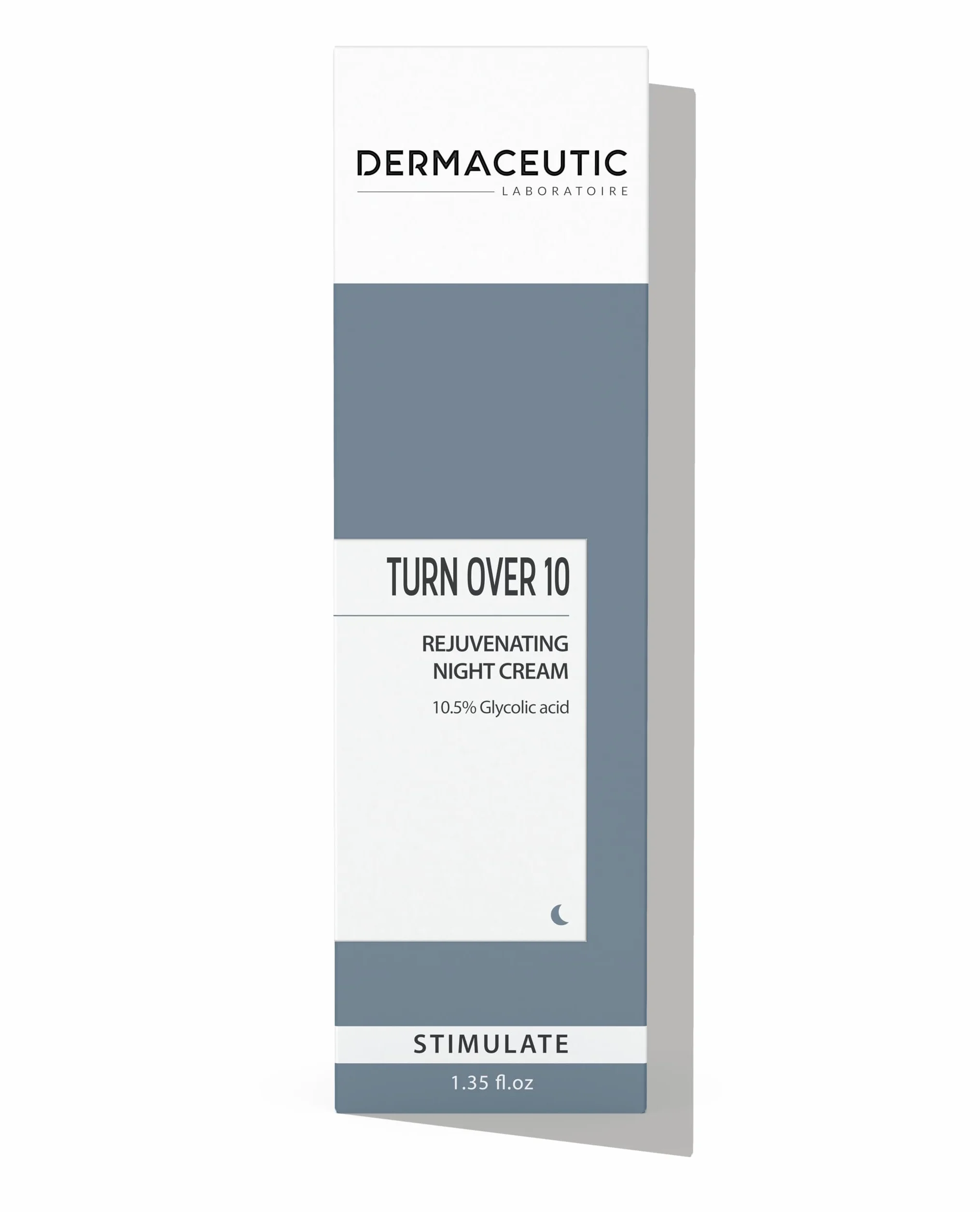 Turn Over 10 | Crème de Nuit Anti-Âge | 10,5% de Solution d'Acide Glycolique AHA | Exfoliant Visage Anti-Rides & Taches, Imperfections & Impuretés | Soin Lissant & Purifiant | 40ml | Dermaceutic