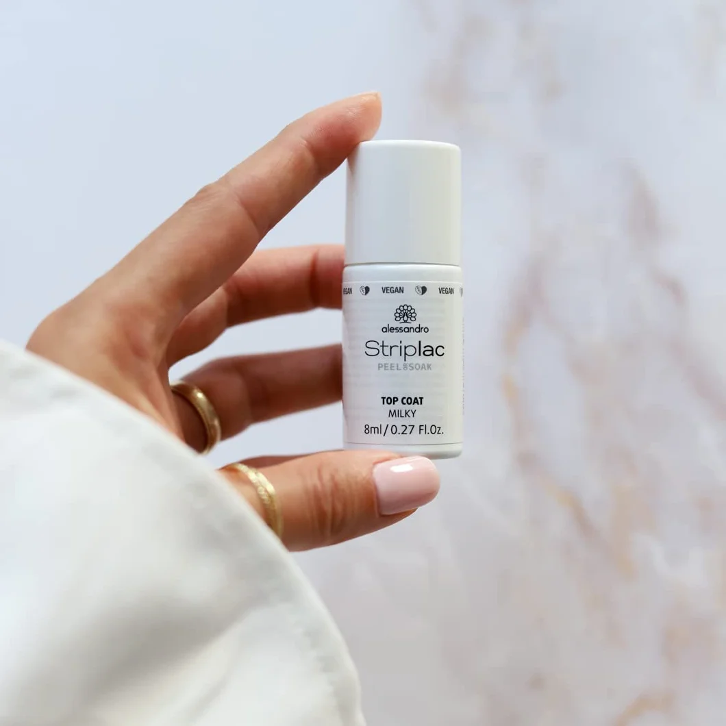 Alessandro Striplac Peel or Soak Top Coat Milky Vernis à LED 8 ml