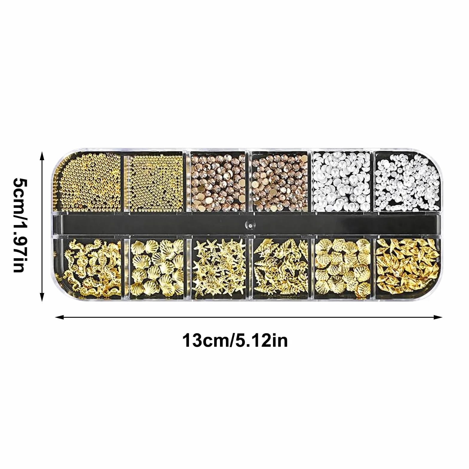Kit de Manucure Strass Thème Mer, Charmes 3D Perles Coquilles Étoiles pour Ongles