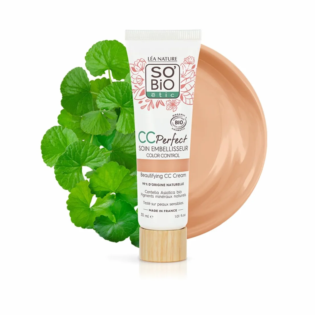 CC Crème Color Control certifiée Bio Clair Anti-rougeurs Centella asiatica 30 ml