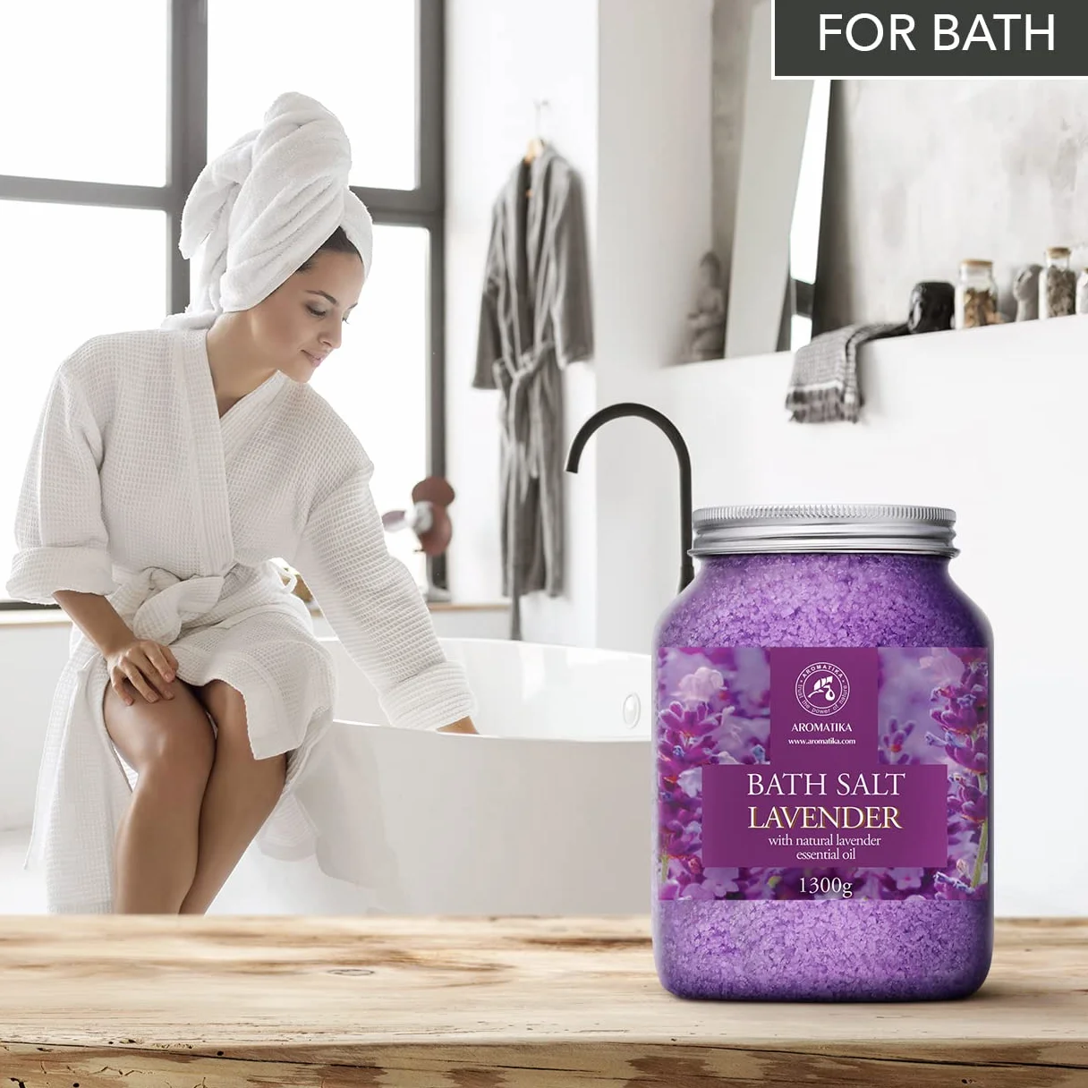 AROMATIKA Sel de Bain Lavande - Détente & Sommeil, 1,3kg