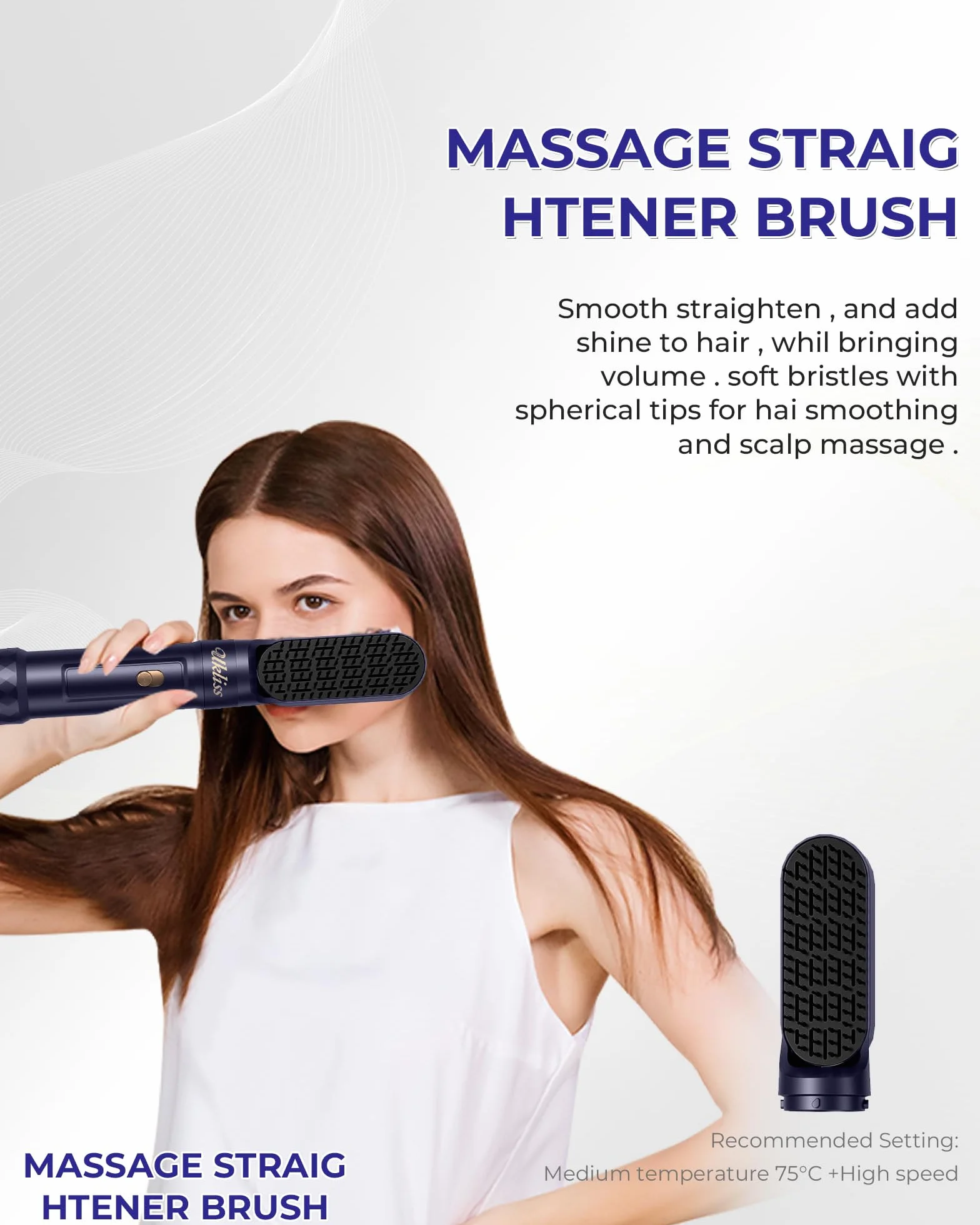 UKLISS Air Styler 6 en 1 Brosse Soufflante Brushing Bleu