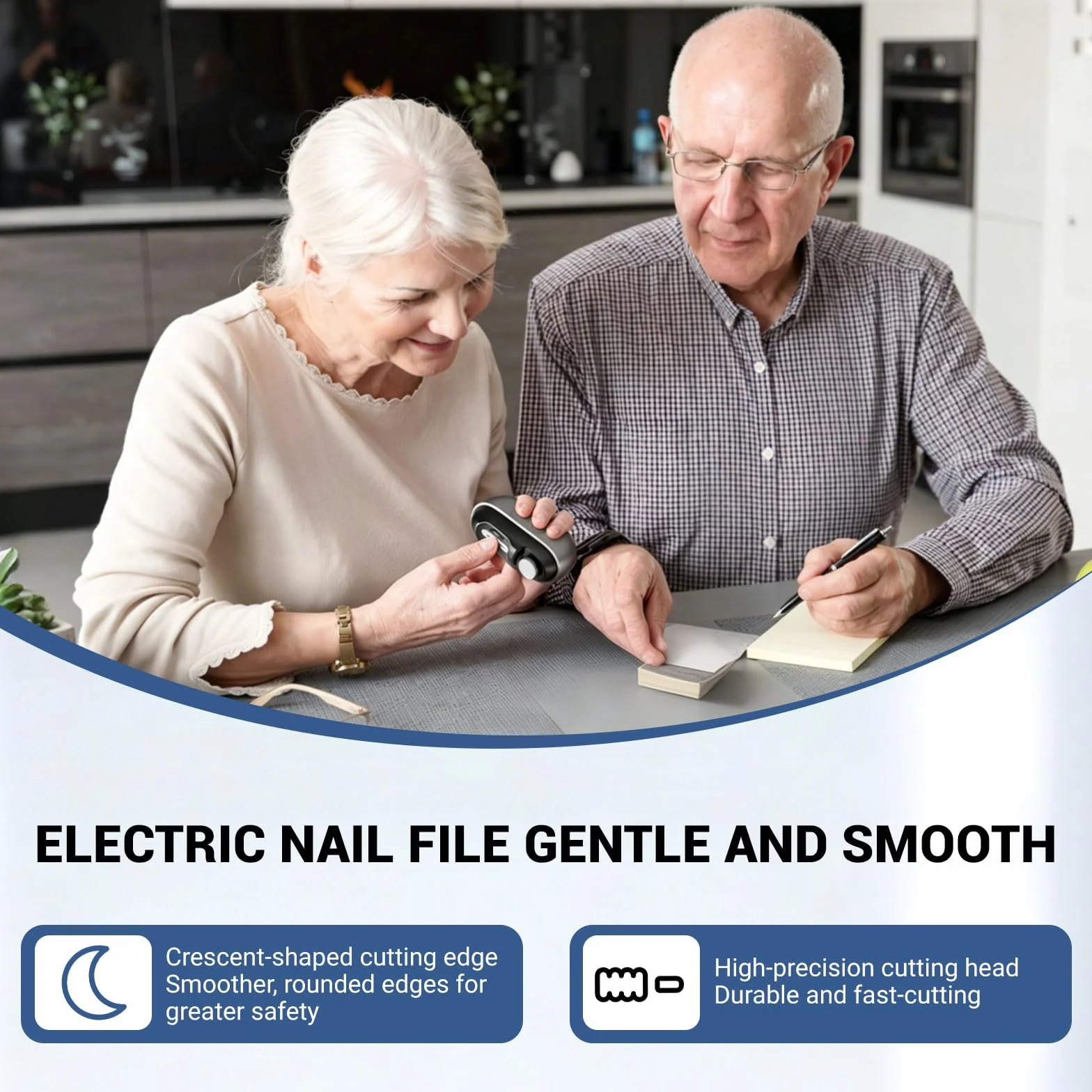 2026 3 en 1 Coupe Ongle Electrique pour Personnes Âgées, Coupe Ongle Rechargeable avec LED pour Ongles Durs/Épais, Silencieux et Sans Douleur, Sicher für Alle Altersgruppen