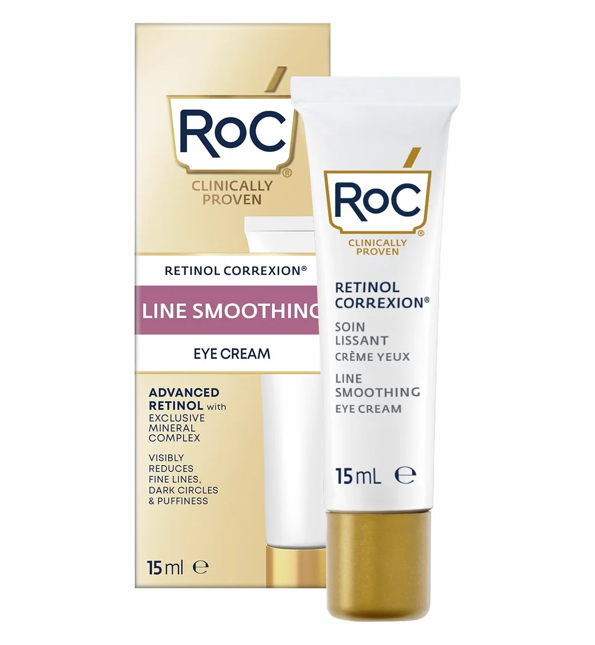 RoC Retinol Correxion Soin Lissant Crème Contour des Yeux Anti-Rides 15 ml